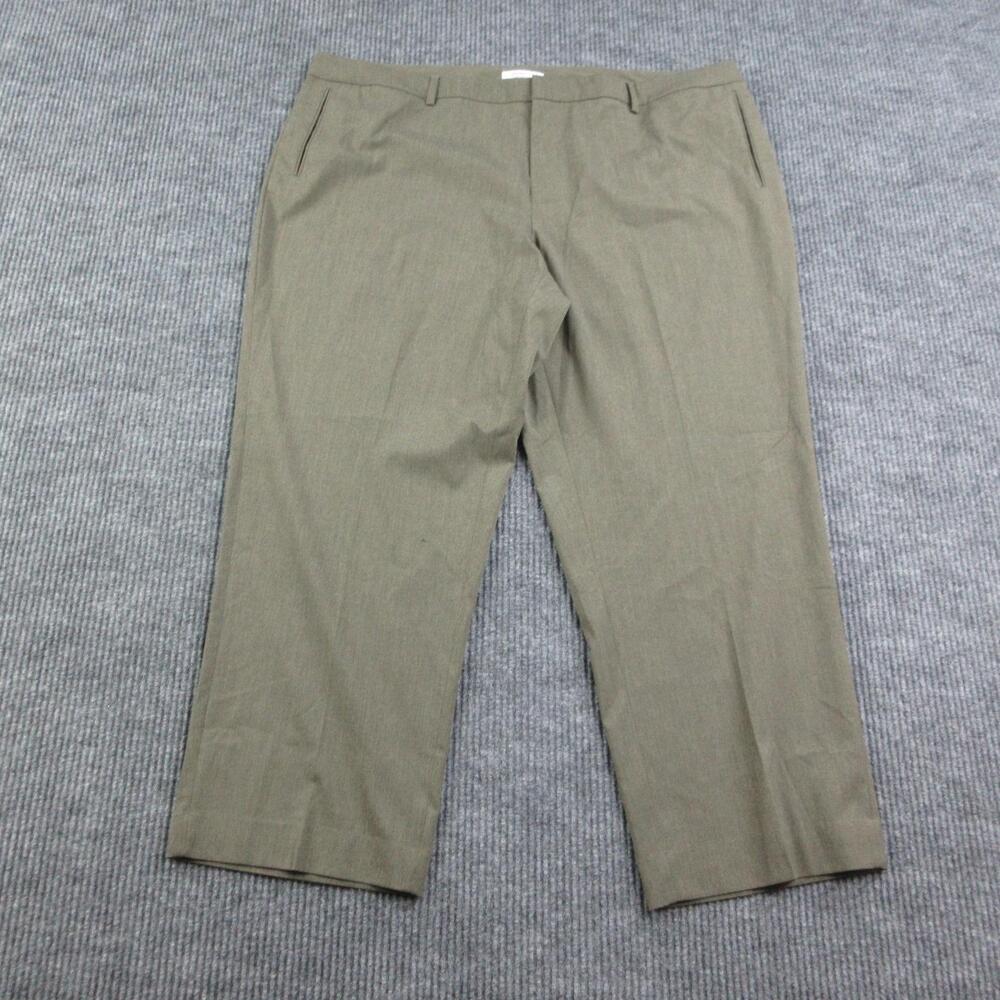 Coldwater Creek Pants Womens 22W Green Dress Pants Straight Twill Stretch 44x28*